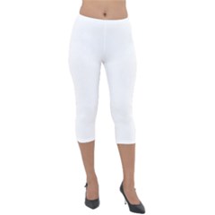 Flower Pattern T- Shirt Elegant Flower Pattern Outline T- Shirt Lightweight Velour Capri Leggings  by maxcute