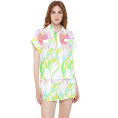 Flower Pattern T- Shirtflower T- Shirt Chiffon Lounge Set by maxcute