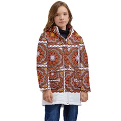 Flower T- Shirt Flower Granny Square Print T- Shirt Kid s Hooded Longline Puffer Jacket by maxcute