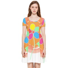 Flowers T- Shirtflowers And Sun T- Shirt Inside Out Cap Sleeve Dress by maxcute