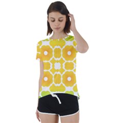 Yellow Seamless Pattern Short Sleeve Open Back Tee by Ravend