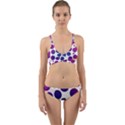 Purple Blue Repeat Pattern Wrap Around Bikini Set View1