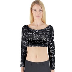 E=mc2 Text Science Albert Einstein Formula Mathematics Physics Long Sleeve Crop Top by Jancukart