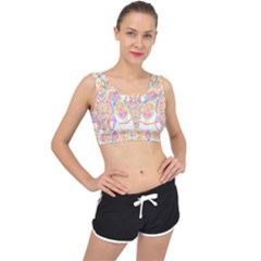 Mandala T- Shirt Tailed Mandala T- Shirt V-back Sports Bra by maxcute