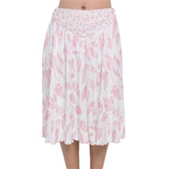 Nature Pattern T- Shirt Minimalist Leaf Line Art Illustration As A Seamless Surface Pattern Design(1 Velvet Flared Midi Skirt by maxcute