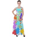 Paint Splatter T- Shirt Abstract Paint Splash T- Shirt Empire Waist Velour Maxi Dress View1