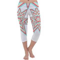 Pop Art T- Shirt Retro Star 3 Capri Yoga Leggings by maxcute