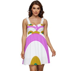 Rainbow T- Shirt Pink Double Rainbow Arc T- Shirt Ruffle Strap Babydoll Chiffon Dress by maxcute