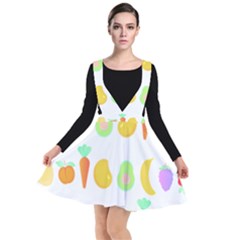 Seamless Pattern Fruits And Vegetables T- Shirt Seamless Pattern Fruits And Vegetables T- Shirt Plunge Pinafore Dress by maxcute