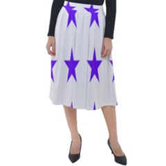 Star Pattern T- Shirt Star Pattern - Purple T- Shirt Classic Velour Midi Skirt  by maxcute