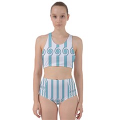 Stripes T- Shirt Pastel Stripes, Twirls And Swirls T- Shirt Racer Back Bikini Set by maxcute