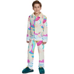 Unicorn Lover T- Shirt Cartoon Little Unicorn  T- Shirt Kids  Long Sleeve Velvet Pajamas Set by maxcute