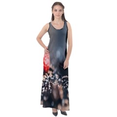 Chocolate Dark Sleeveless Velour Maxi Dress by artworkshop