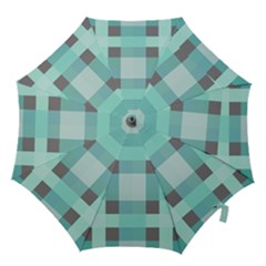 Square Crosses Check 1  Hook Handle Umbrellas (medium) by Mazipoodles