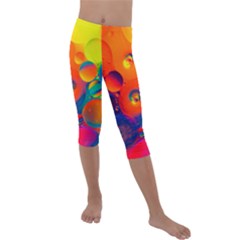 Colorfull Pattern Kids  Lightweight Velour Capri Leggings  by artworkshop