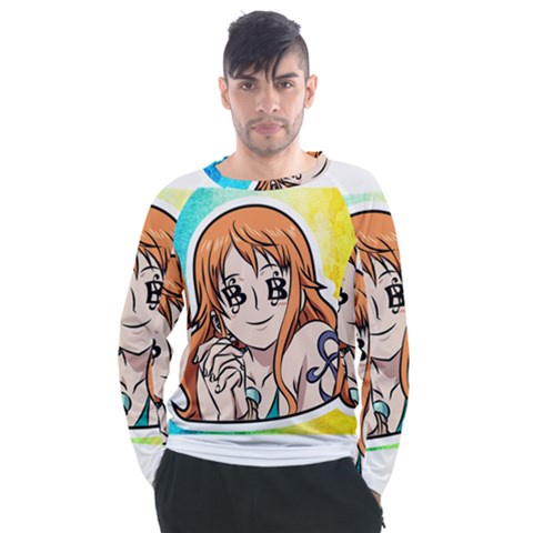Nami Lovers Money Men s Long Sleeve Raglan Tee by designmarketalsprey31