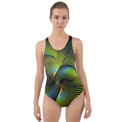 Digitalart  Waves Cut-out Back One Piece Swimsuit by Sparkle