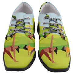Mother And Daughter Yoga Art Celebrating Motherhood And Bond Between Mom And Daughter  Women Heeled Oxford Shoes by SymmekaDesign