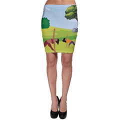 Mother And Daughter Yoga Art Celebrating Motherhood And Bond Between Mom And Daughter  Bodycon Skirt by SymmekaDesign