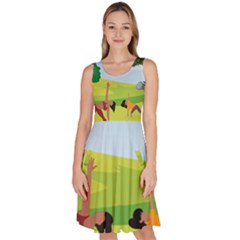 Large Knee Length Skater Dress With Pockets by SymmekaDesign