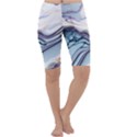 Marble Abstract White Pink Dark Art Cropped Leggings  View1