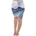 Marble Abstract White Pink Dark Art Cropped Leggings  View4