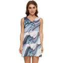 Marble Abstract White Pink Dark Art Tiered Sleeveless Mini Dress View1