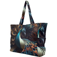 Peacock Bird Feathers Colorful Texture Abstract Simple Shoulder Bag by Pakemis