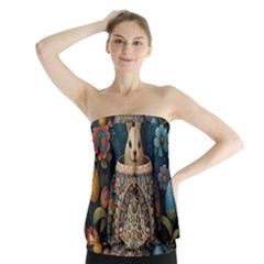 Easter Bunny Rabbit Flowers Easter Happy Easter Strapless Top by Jancukart