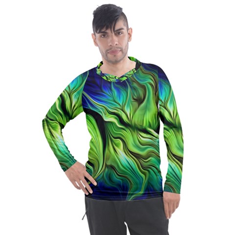 Fractal Art Pattern Abstract Fantasy Digital Men s Pique Long Sleeve Tee by Jancukart