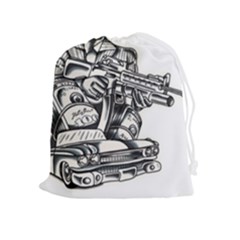 Scarface Movie Traditional Tattoo Drawstring Pouch (xl) by tradlinestyle