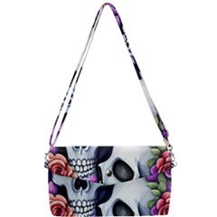Floral Skeletons Removable Strap Clutch Bag by GardenOfOphir