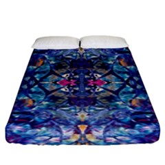 Denim On Pour Fitted Sheet (king Size) by kaleidomarblingart