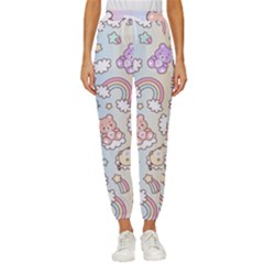 Pusheen Carebears Bears Cat Colorful Cute Pastel Pattern Cropped Drawstring Pants by Sapixe