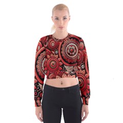 Bohemian Vibes In Vibrant Red Cropped Sweatshirt by HWDesign