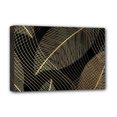 Leaves Nature Art Design Pattern Deluxe Canvas 18  X 12  (stretched) by Ravend