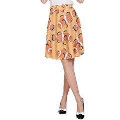 Fish Clownfish Orange Background A-line Skirt by Ravend