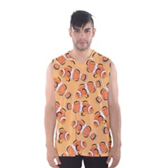 Fish Clownfish Orange Background Men s Basketball Tank Top by Ravend