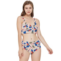 Bird Animals Parrot Pattern Frilly Bikini Set by Ravend