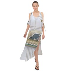 Technics Design Element Set Pattern Graphic Symbol Maxi Chiffon Cover Up Dress by danenraven