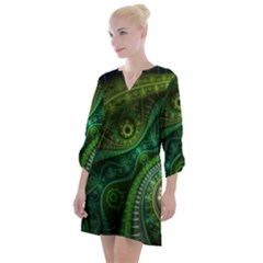 Abstract Pattern Design Art Fabric Decoration Open Neck Shift Dress by danenraven