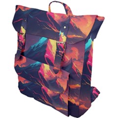 Mountain Sky Color Colorful Night Buckle Up Backpack by Ravend