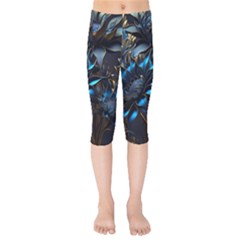Flower Metal Flowers Sculpture Kids  Capri Leggings  by Ravend