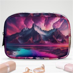 Ai Generated Mountain Ocean Lava Make Up Pouch (small) by Ravend