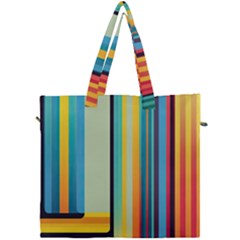 Colorful Rainbow Striped Pattern Canvas Travel Bag by Uceng