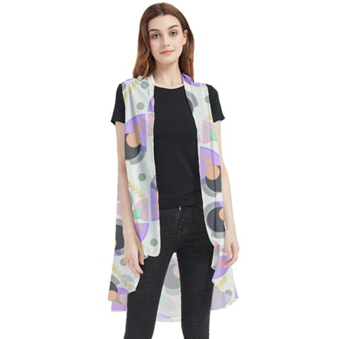 Pattern Pastel Drawing Art Sleeveless Chiffon Waistcoat Shirt by Uceng