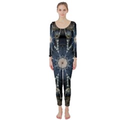Mandala Ornament Background Long Sleeve Catsuit by Uceng