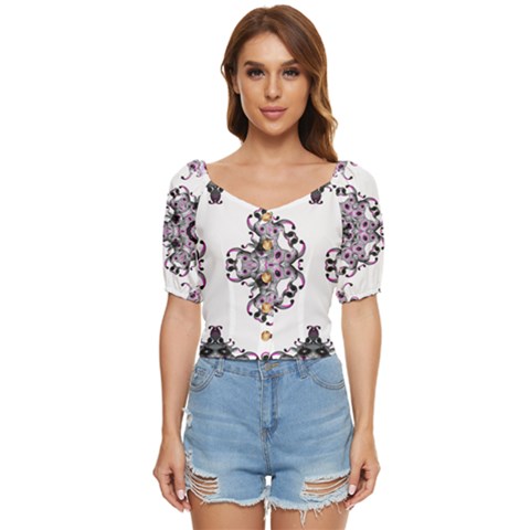 Frame Border Picture Frame Button Up Blouse by Uceng