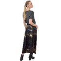 Ai Generated Cat Moon Feline Cute Velour Split Maxi Skirt View2