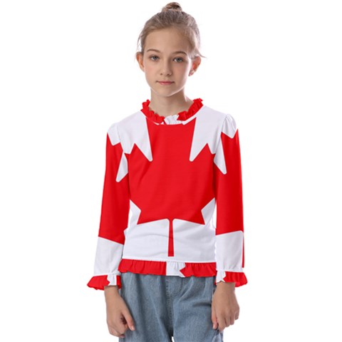Canada Flag Canadian Flag View Kids  Frill Detail Tee by Ravend